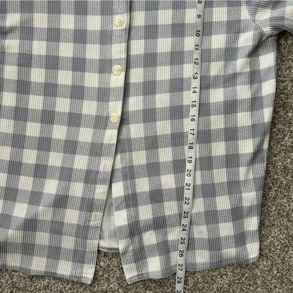 Teddi Vintage Blue Gray and White Checkered Button-Up Shirt Casual Large - Picture 6 of 7